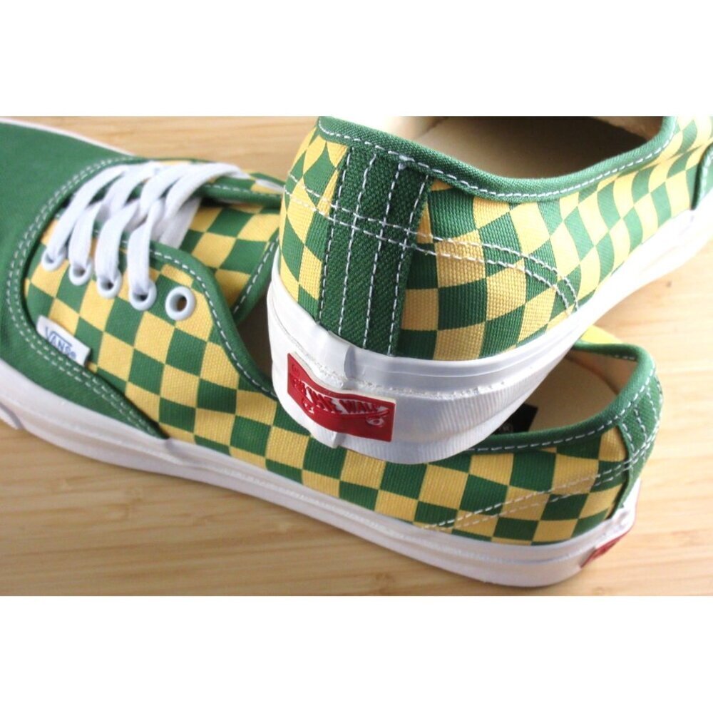 Vans Men's Lx Authentic 44 Checkerboard Fairway Green Yellow shoes Sizes NIB - Picture 6 of 7